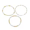 Conjunto de Pulseras Apilables de Cadena de Cuentas Bicolor con Cuentas Doradas y Plateadas, Adecuado para el Uso Diario y Accesorios de Viaje para el Festival Qixi
