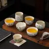 Película de Apertura de Horno Ru Taza de Cerámica para Cata de Té Taza de Té Pu'er Taza de Maestro Tazas de Té Taza Individual Cuenco de Té Taza Personal del Hogar