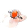 Anillo de Ópalo de Fuego Natural Popular al por Mayor de Fábrica Plata S925 Incrustado Piedra Principal 5*7 Joyería de Lujo Venta Directa de Fábrica