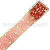 Fita de Organza Estrela Partitura Musical 6cm, Fita de Cetim, Fita para Presente, Fita de Chiffon Floral, Elementos de Natal, Árvore de Natal