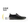 Versión de Piel de Vaca ~3cm Tacón Oculto Punta Redonda Mocasines Planos Británicos Perezosos para Mujer Zapatos Pequeños de Cuero para la Escuela