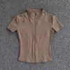 Roupas Esportivas para Corrida Fitness Roupas de Yoga Tops de Manga Curta Cintura Feminina Gola Alta Meia Slim Curta Ombro Direito Camiseta de Secagem Rápida