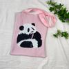 Bolsa de Tricô Ins Desenho Panda Feminina Moda para Carregar na Mão Grande Capacidade Bolsa de Ombro Bolsa Transversal Bolsa