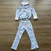 2025 comercio exterior transfronterizo nuevo primavera nuevo moda hombre suéter con capucha pantalones acampanados traje salida de fábrica