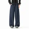 Pantalones deportivos casuales de pierna ancha holgados para hombre y mujer, de corte recto, con caída, grises, de alta resistencia, estilo americano/personalizado, de moda, para otoño.