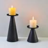 Portavelas de Hierro Negro, Portavelas Cónico, Ambiente Festivo, Cena a la Luz de las Velas, Bandeja Grande para Velas, Decoración Navideña, Navidad