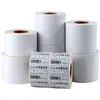 Etiquetas Autoadhesivas de Papel Couché, 10 mm ~ 102 mm de Ancho, Formato Horizontal y Vertical, Papel de Etiqueta Logística en Blanco con Código de Barras para Impresora