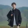 Camisa Chaqueta de Trabajo Negra Estilo Japonés para Hombre 2025 Nueva Chaqueta Primavera y Otoño Retro Versátil Holgada