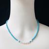 Collar sencillo para mujer con 8 perlas naturales de agua dulce, cadena de clavícula, turquesa optimizada, ideal para el día a día.