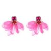 Pendientes de flores de malla de estilo festivo nuevos de estilo europeo y americano, pendientes de flores de diamantes de colores de aleación, pendientes elegantes de alta calidad a la moda.