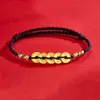 Dinero de los Cinco Emperadores 999 Oro de Pie Cuentas de Transferencia de Oro Pulsera de Oro Puro Dinero de la Suerte Año Cuerda Roja Cadena de Pie DIY para Hombres y Mujeres