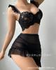 Suministro transfronterizo de ropa interior sexy de comercio exterior explosiones tirantes finos para mujer falda de cadera perspectiva traje sexy