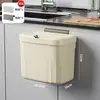 Lixeira Suspensa Doméstica Balde de Armazenamento Montado na Parede para Armário de Cozinha Vaso Sanitário Banheiro Fabricante Atacado Lixeira com Tampa