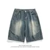 Verano 2026 Nuevo Estilo Americano Retro Corte Holgado Pantalones Cortos de Mezclilla Tendencia de Moda Juvenil Pantalones Rectos Casuales para Hombre