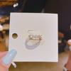 Anillo Exquisito de Moda ins con Circonita Incrustada en Cobre Abierto Ajustable Anillo de Cola para Dedo Estilo Frío Moderno para Mujer