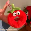 Colgante de dona de frutas y verduras creativo, llavero de muñeca linda de ojos grandes, decoración de bolso, pequeño regalo promocional