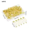 Venta al por mayor de fábrica oro 38MM alambre de acero de alta resistencia pasador banana hebilla de seguridad para ropa imperdible curvo