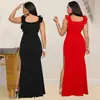 C7013 Transfronterizo Aliexpress Amazon Sitio Independiente Moda Europea y Americana Vestido Largo sin Mangas con Escote en V y Abertura Larga para Mujer