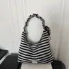 Bolso tote grande con estampado integral de estrella de cinco puntas, pliegues, correa de hombro con cordón, estilo casual de tela de gran capacidad, estilo perezoso, bolso de un solo hombro para debajo del brazo