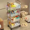 Carrinho de lanches de acrílico com prateleira de armazenamento, armazenamento de piso para banheiro, prateleira de armazenamento de cosméticos móvel