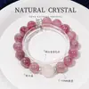 Pulsera de Cristal Rosa Natural Starlight de Diseñador para Mujer, 12 mm, Pulsera de Cristal Blanco Estilo Lujo Ligero, Regalo, Dropshipping Disponible