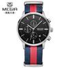 Reloj MEGIR con esfera ultrafina y correa de malla, multifunción, cronógrafo, resistente al agua, luminoso, calendario, venta al por mayor.