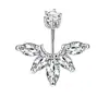 Clavo de Piercing para Ombligo Transfronterizo Europeo y Americano Anillo para Ombligo de Zirconia Microincrustada Anillo para Ombligo de Mariposa de Zirconia a la Moda Joyería para Piercings Corporales