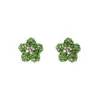 Brincos de Tarraxa Flor Completa em Argila Macia Dopamina Iridescente Prata Pura S999 para Mulheres, Brincos de Tarraxa de Osso da Orelha Fofos Versáteis da Moda