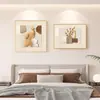 Cabecero de Dormitorio Minimalista Moderno Pintura Decorativa Lujo Ligero Sensación de Gama Alta Pintura de Pared para Restaurante Comedor Mural de Pared de Fondo de Dormitorio Principal