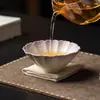 Cortina de Cuentas Púrpura Degradado Pintada a Mano Borde de Flor de Cerámica Rosa Taza Maestra, Taza de Té para Dama de Alto Valor Estético, Juego de Té Kung Fu