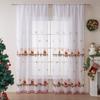 Cortinas Transfronteiriças Estilo Natalino Amazon Produto Acabado Papai Noel Árvore de Natal Bordada Cortinas Voil Translúcidas Venda Direta da Fábrica