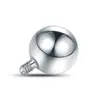 Brincos Redondos de Liga de Titânio F136 com Rosca Externa, Piercings de Hélice, Piercings Labiais, Piercings de Língua, Piercings de Sobrancelha, Acessórios de Bola para Substituição de Joias Dentárias Externas