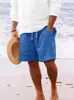 Mejores Vendedores Transfronterizos Europeos y Americanos 2023 Estación Independiente de Amazon Pantalones Cortos de Algodón y Lino con Cordón Pantalones de Playa para Hombre