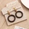 Pendientes Geométricos Huecos de Madera Estilo Retro Europeo y Americano, Nuevos Pendientes Largos Exagerados de Rafia Estilo Festivo Personalizados para Mujer