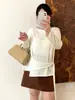 Blusa de tricô com ajuste na cintura para tamanhos grandes com alças para mulheres, estilo outono 2026, barra irregular, blusa básica modeladora para mulheres plus size 25081