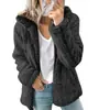 Europeu e Americano Transfronteiriço 2025 Exportação Novo Feminino Com Capuz Lã Outono e Inverno Tops Jaquetas Cardigan Tamanho Plus Roupas Femininas
