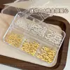 Accesorios para Uñas con Remaches de Corazón Simples de 6 Rejillas, Escamas Metálicas Versátiles de Corazón Durazno de Lujo Ligero, Decoración de Uñas Portátil con Forma de Corazón DIY
