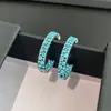 Pendientes de Aro Refrescantes de Verano Color Azul Hielo Brillante Diseño Nicho Coreano Pendientes Circulares de Personalidad de Alta Gama para Mujer