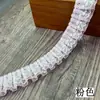 Material de Cortina Plissada com Acabamento em Renda, Decoração Plissada para Roupas, Plissados de Camada Dupla Personalizados em Pequenos Lotes