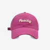 Gorra de Béisbol de Algodón Puro, Estilo Coreano Primavera y Verano, Bordado 3D de Letras, Circunferencia de Cabeza Grande, Gorra de Visera Versátil, Moderna, Sombrero para Adelgazar el Rostro