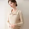 Nuevo Jersey de Punto Grueso de Lana para Mujer 2026 Otoño/Invierno, Cuello Alto, Media Cremallera, Tejido de Cable de Cachemir, Holgado