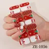 Adesivos de Unha Temáticos de Natal Zhengxiang Transfronteiriços, conjunto com 16 peças, apresentando designs de Papai Noel em desenho animado, película de esmalte à prova d'água e adesivos de unha - disponível em estoque