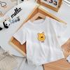 Camiseta de Manga Corta de Algodón Puro para Niñas Transfronteriza Ropa de Verano para Niños Bebé Dibujos Animados Estampado Manga Media Top de Verano para Niños