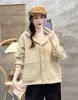 Jaqueta com Capuz Feminina 2026 Outono Nova Estilo Coreano Solta Casual Versátil Roupas de Mãe Top Acolchoado 598