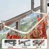 Estante secador de salchichas para ventana, tendedero de carne para balcón, instalación sin taladro, para secar carne, salchichas y pescado
