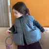 Conjunto de otoño e invierno para niños 2026 nuevo estilo chaleco acolchado gris para bebés y niños pequeños, look moderno y casual chic