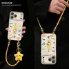 Funda de sombrero de estrella para gatito adecuada para Apple 17 Pro Max, iPhone 15 con cordón, 16 dibujos animados lindos, 14 para mujeres