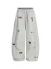 Pantalones de Chándal Bordados de Teckel Casuales y Divertidos para Hombres y Mujeres, Corte Holgado, Temporada de Otoño, Pantalones de Pierna Ancha para Parejas