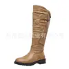 Novas Botas Longas de Comércio Exterior 2026 Inverno Desejo Estação Independente Amazonense Comércio Exterior Europeu e Americano Plano Tamanho Grande Botas de Couro Femininas