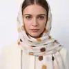 Color Bronceado Onda Punto Satén Algodón Estampado Toalla Larga Fábrica Vendida Comercio Exterior Transfronterizo En Vivo Viaje Vacaciones Protector Solar Chal para Mujer